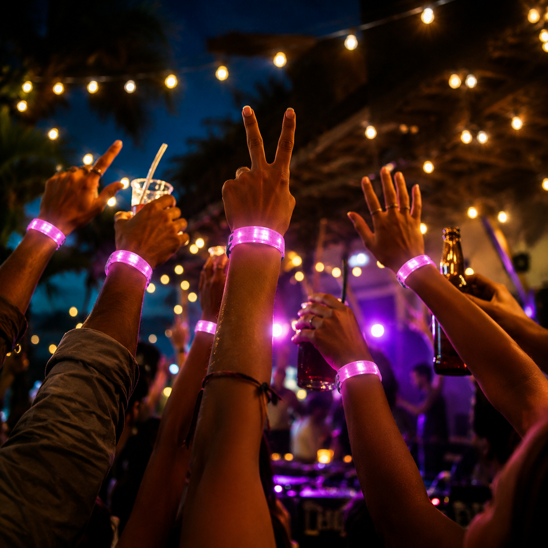 Bracelet Rose LED Fête 