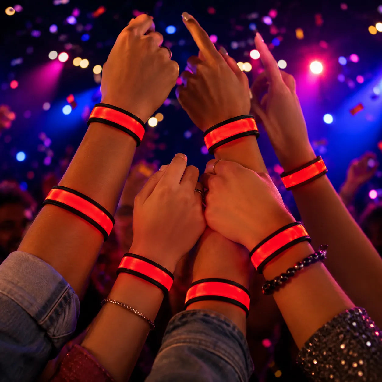 Bracelet Rouge Lumineux Festif
