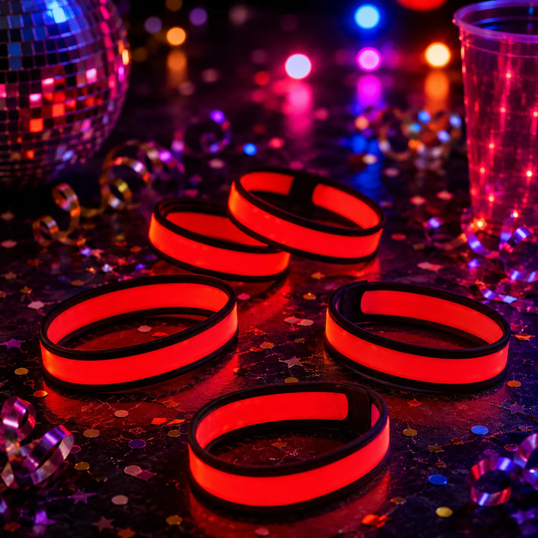 Bracelet Rouge Lumineux Festif joyeux