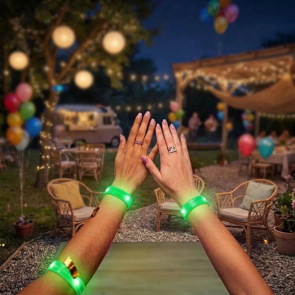 Bracelet Sangle Vert Réfléchissant De Fête