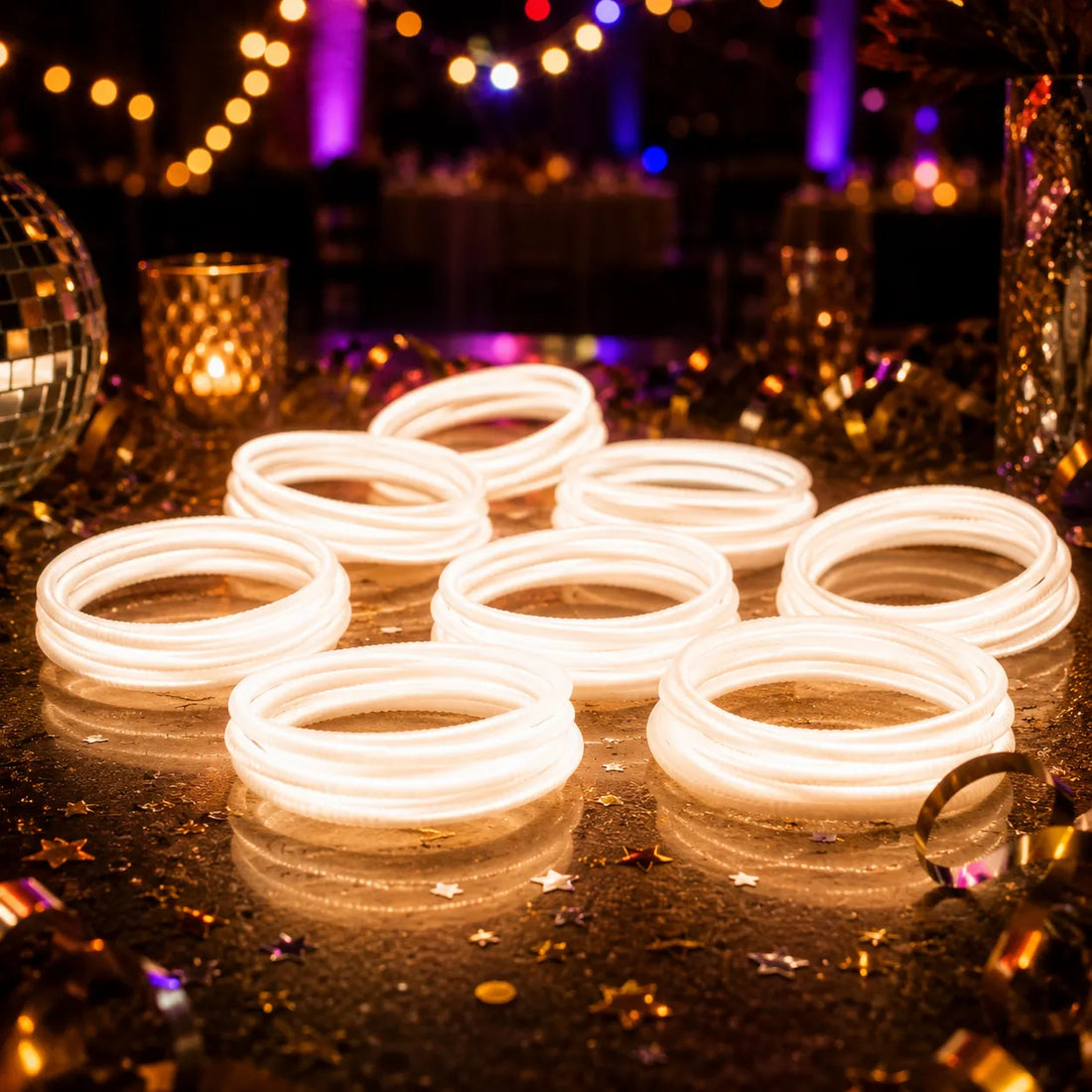 Bracelet Torsadés Blancs Fluorescents luxe 