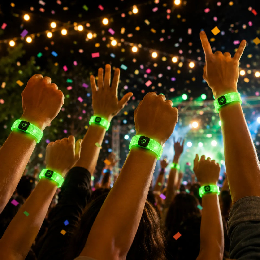 Bracelet Vert Lumineux LED De Fête
