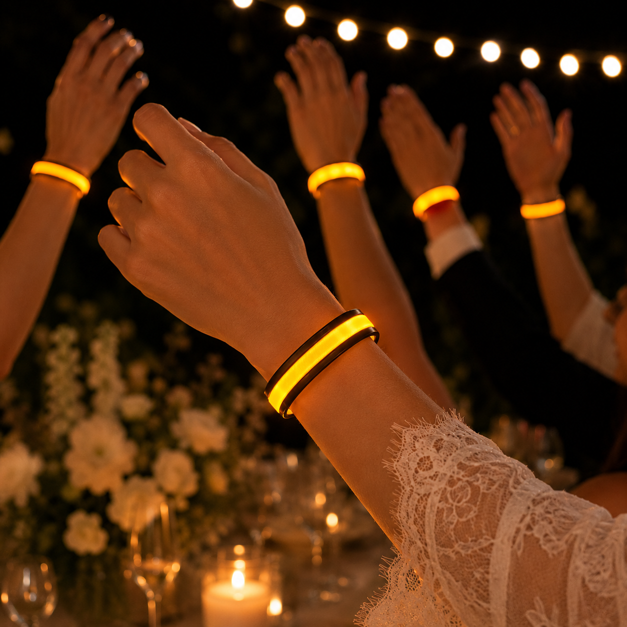 Bracelet de Fête Réfléchissant Jaune Unique