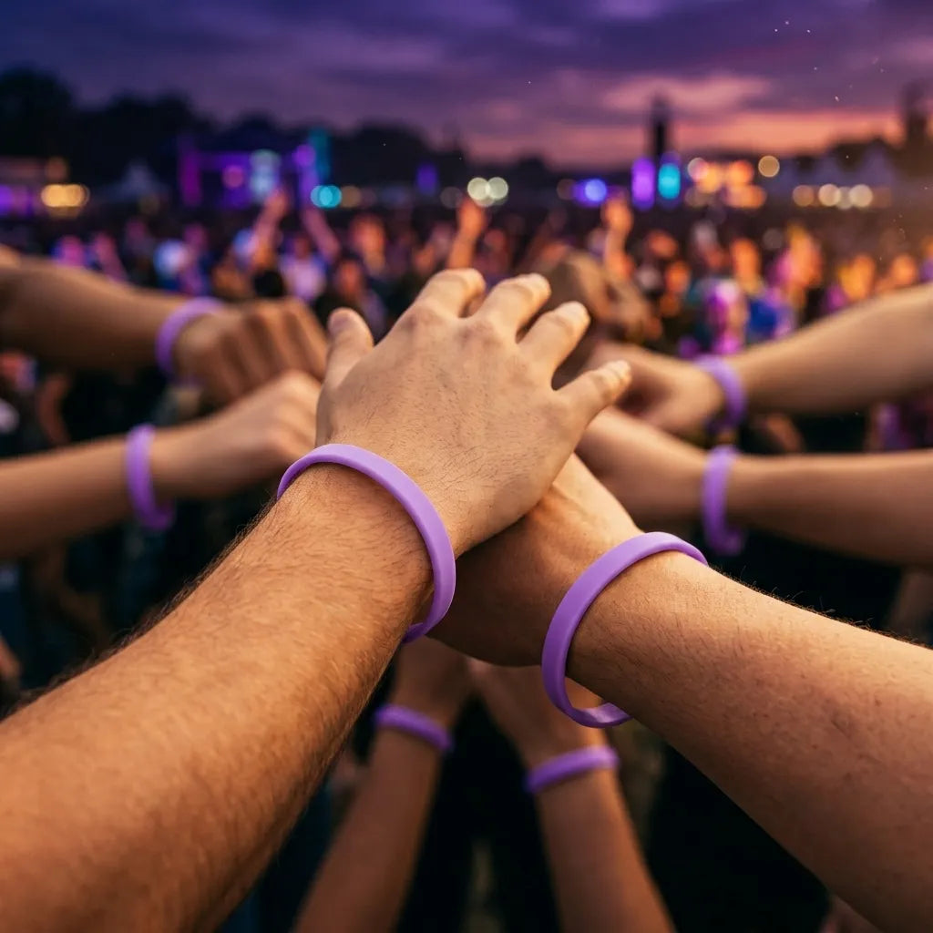 Bracelet en Silicone Plat Violet Fluorescent