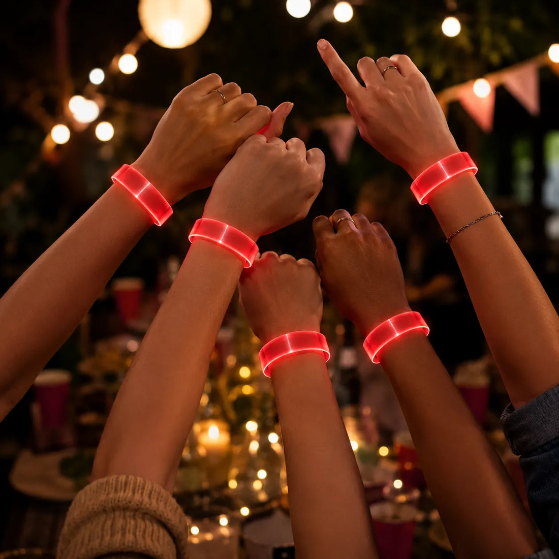 Bracelets Festifs LED Rouges Unique