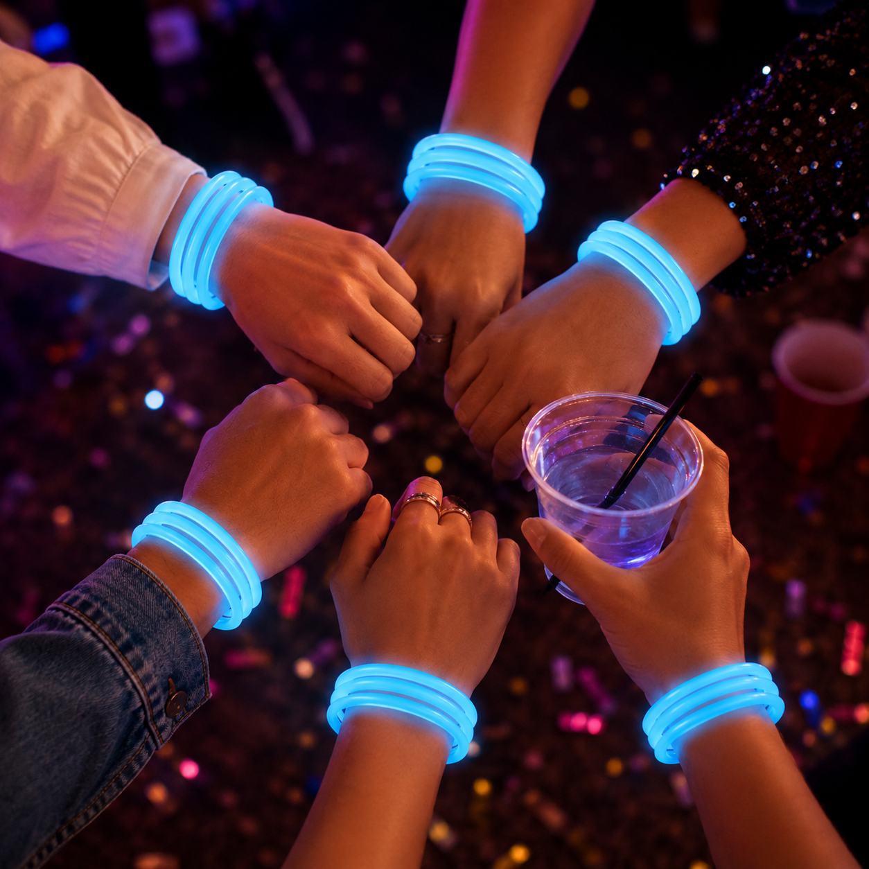 Bracelets Fluorescents Bleu Clair Cool