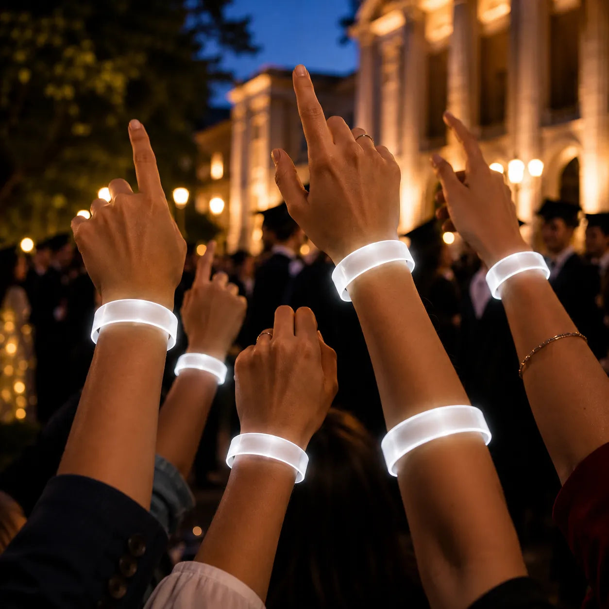 Bracelets LED Blanc pour Fête Unique