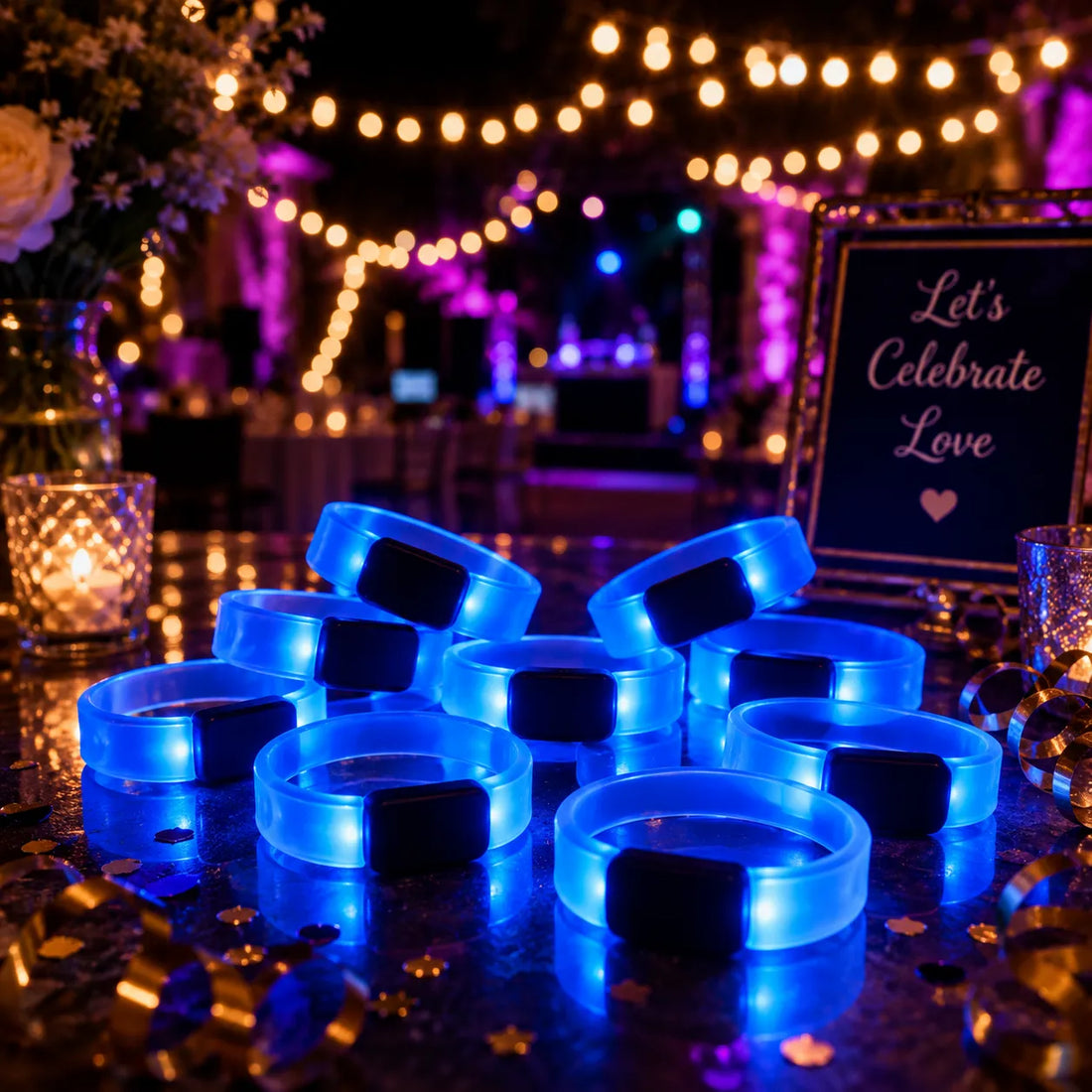 Bracelets LED Bleu festif