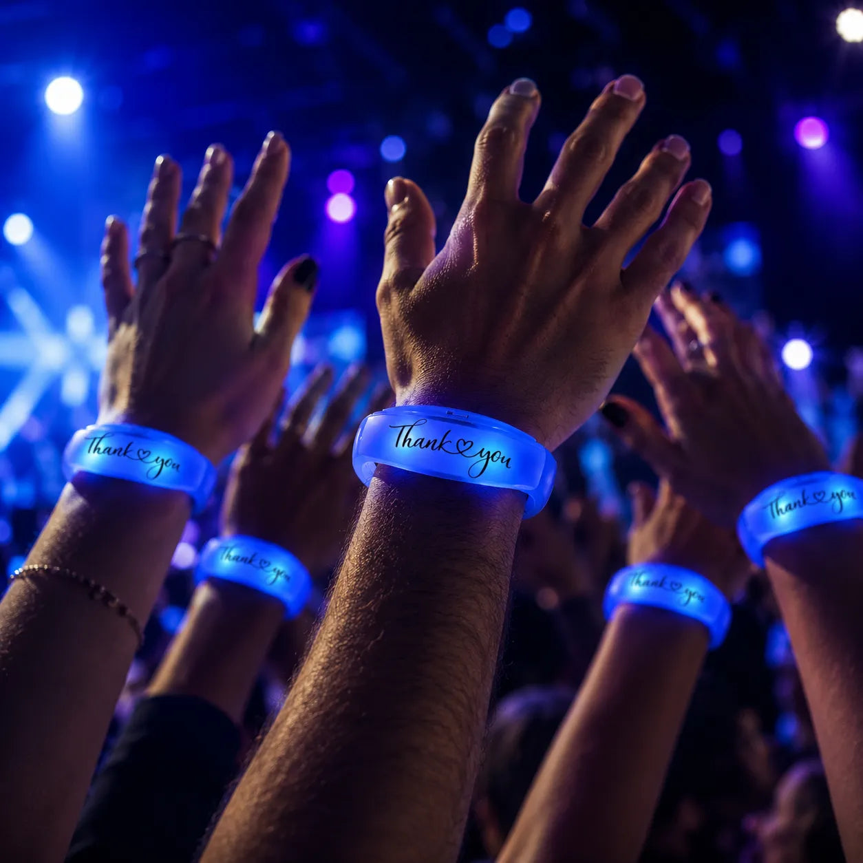 Bracelets Lumineux Bleus Thank You