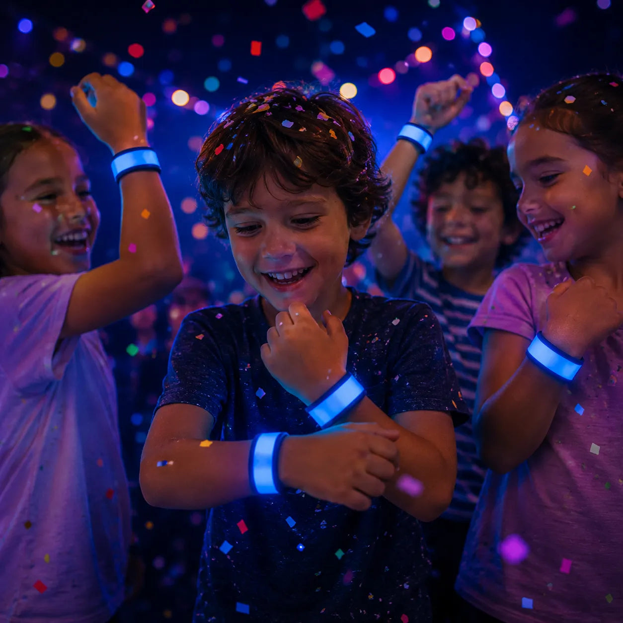 Bracelets Lumineux De Fête Bleu festif
