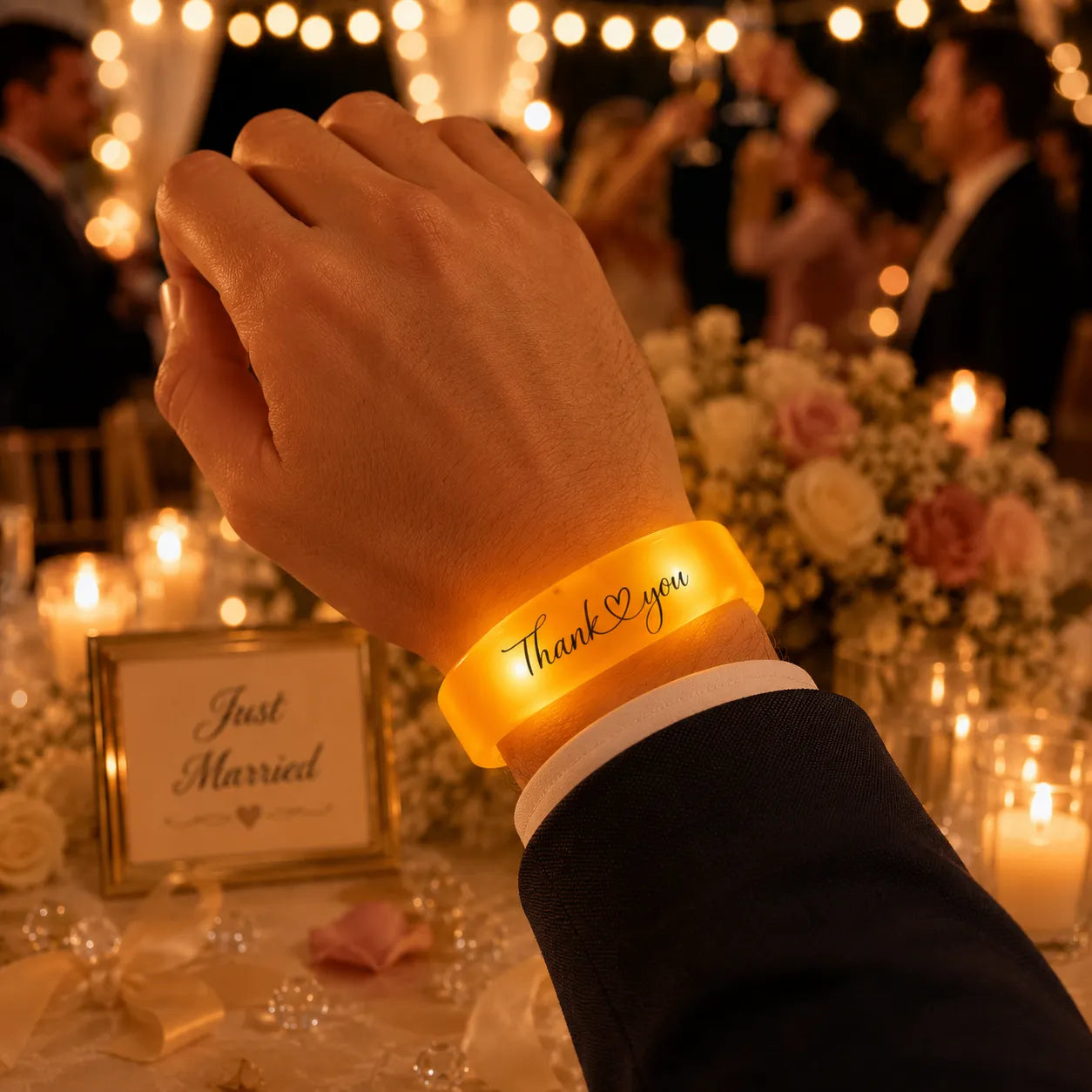 Bracelets Lumineux Oranges Mariage classe