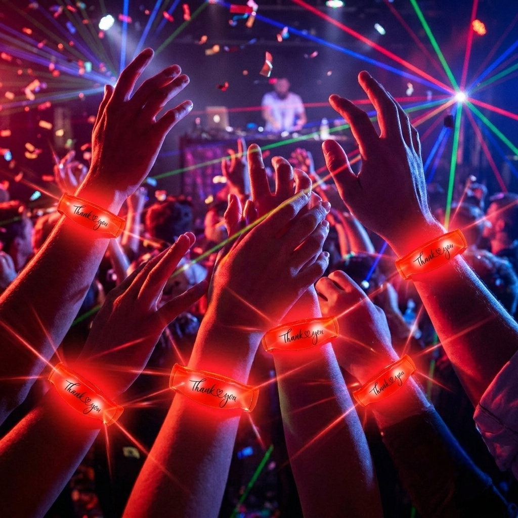 Bracelets Lumineux Rouges Thank You