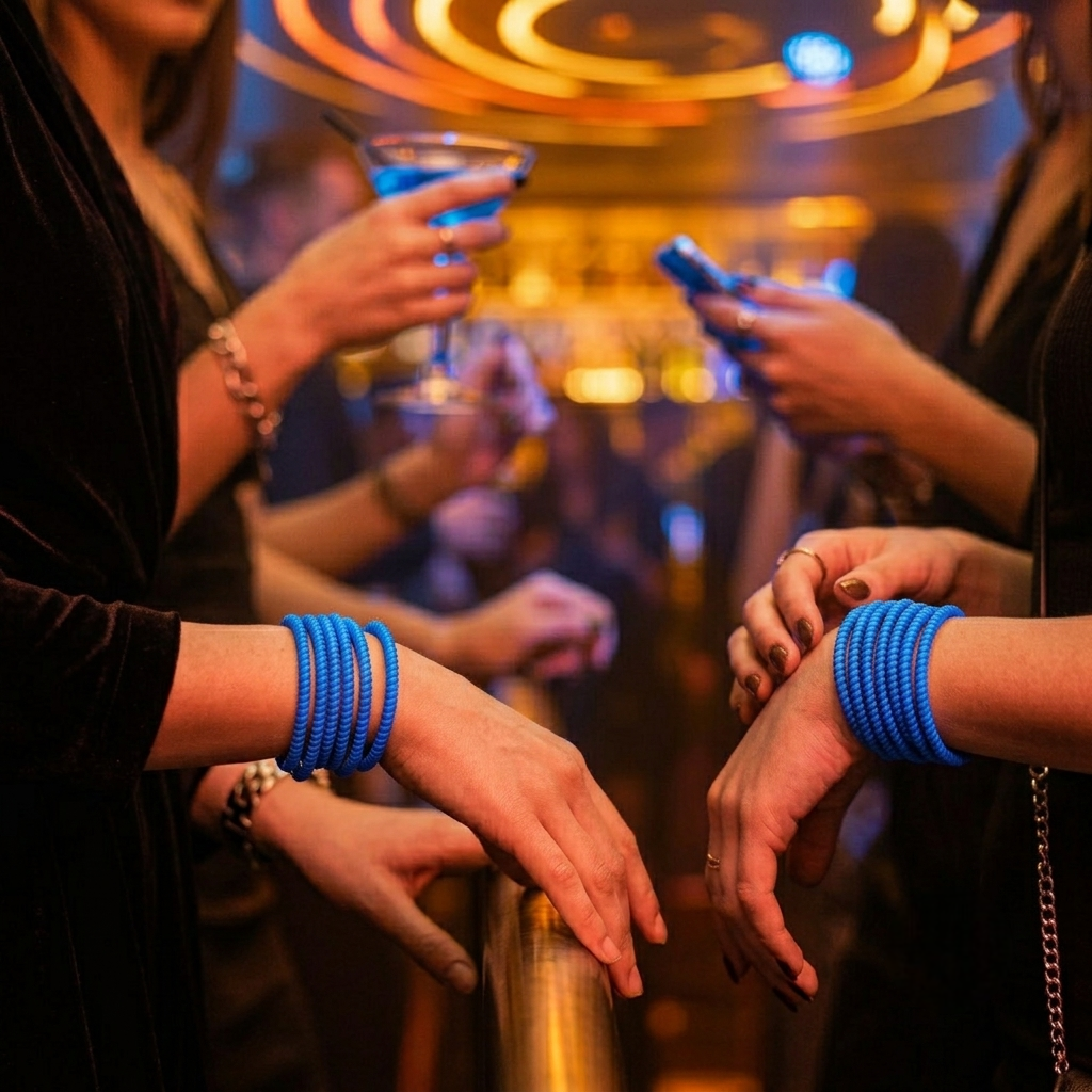 Bracelets Torsadés Fluorescents Bleus Minimaliste