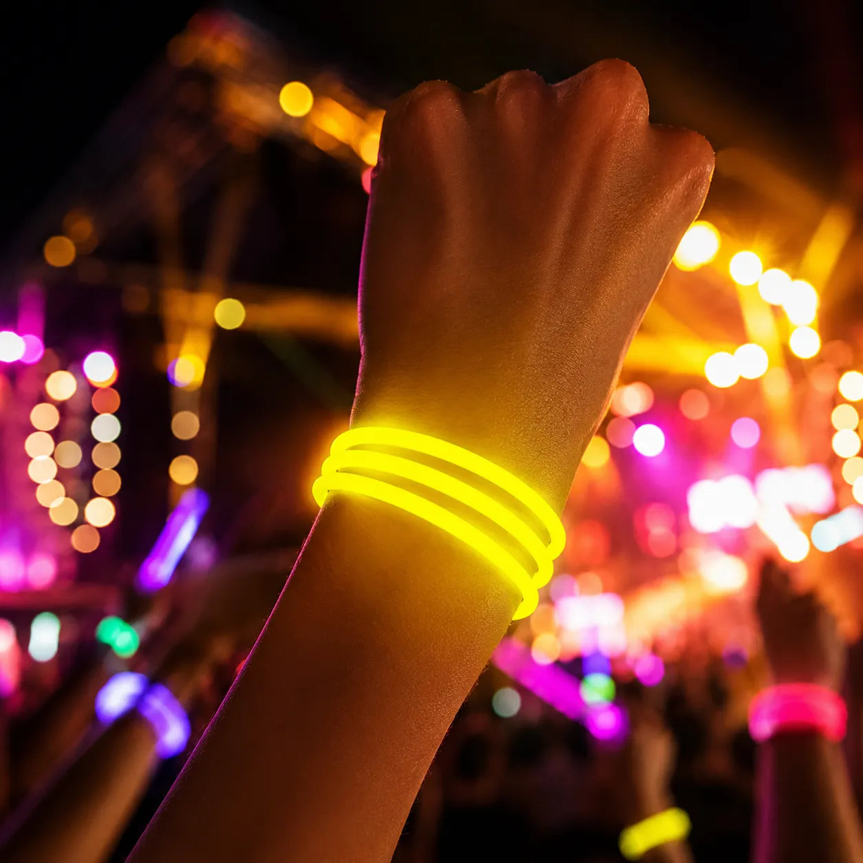 Bracelets Torsadés Fluorescents Jaunes 