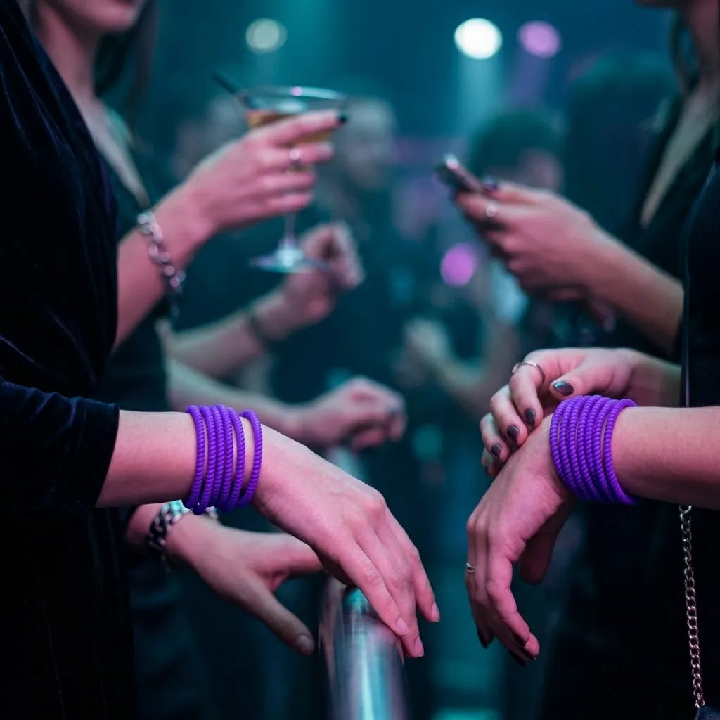 Bracelets Torsadés Fluorescents Violets 