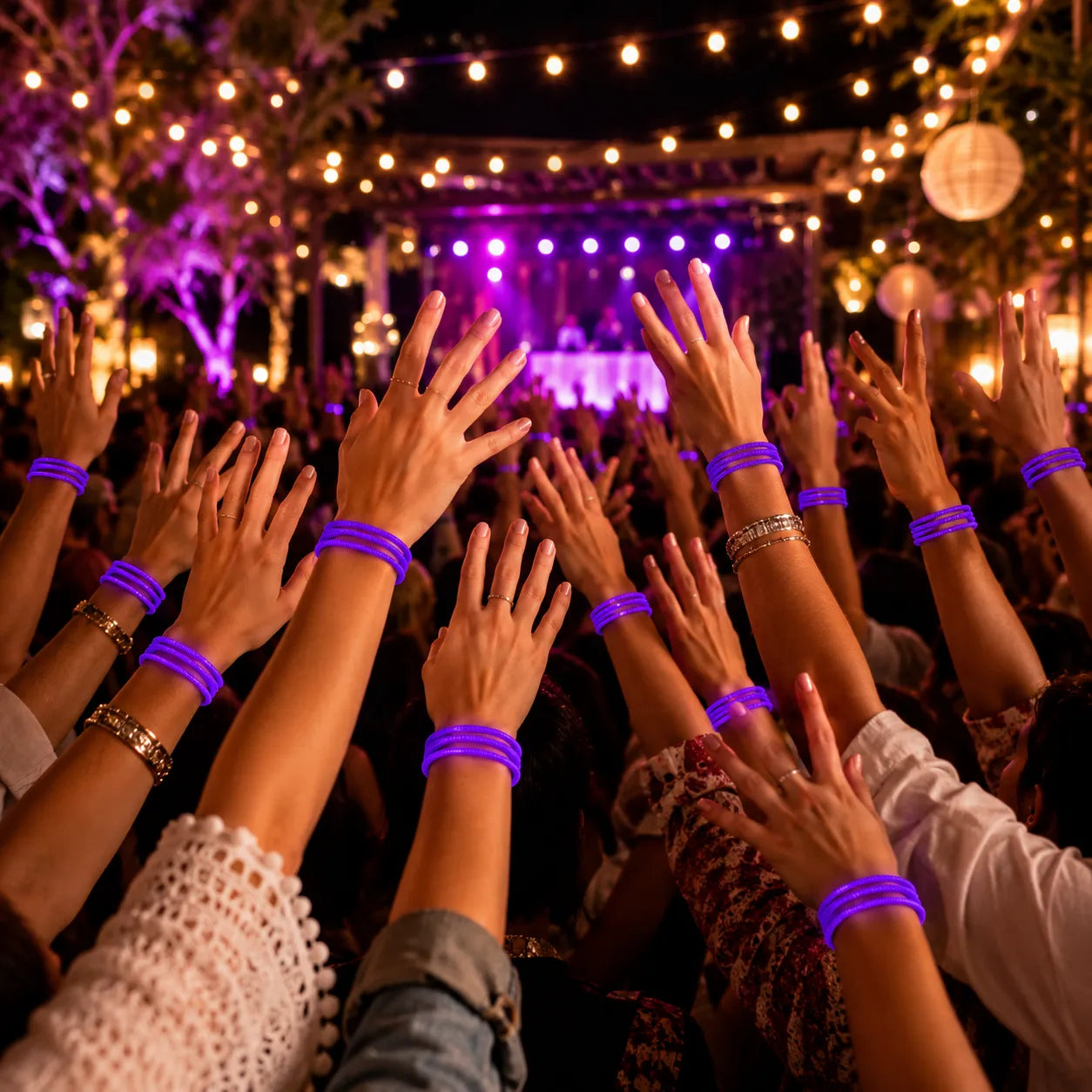 Bracelets Torsadés Fluorescents Violets Festif