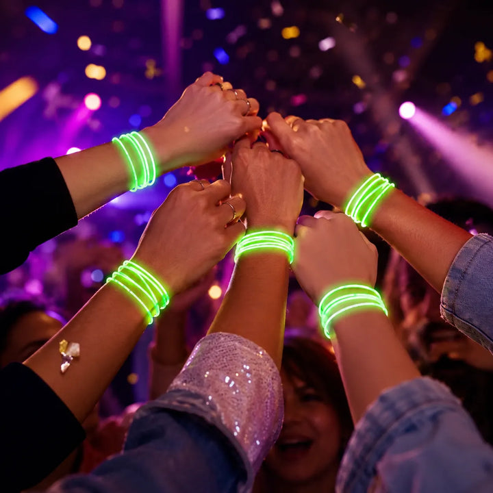 Bracelets Torsadés Verts Silicone Fluorescents