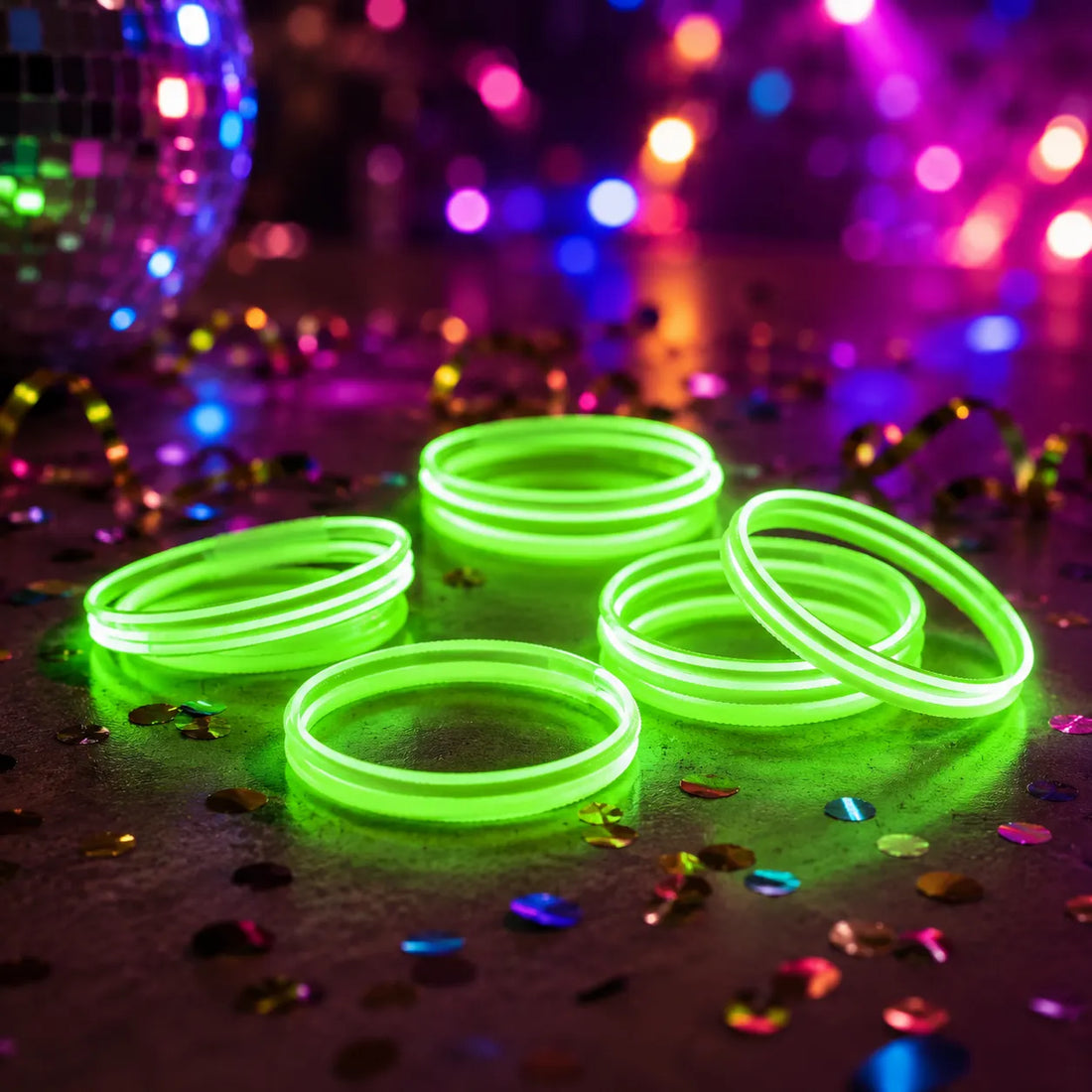 Bracelets Torsadés Verts Silicone Fluorescents festif