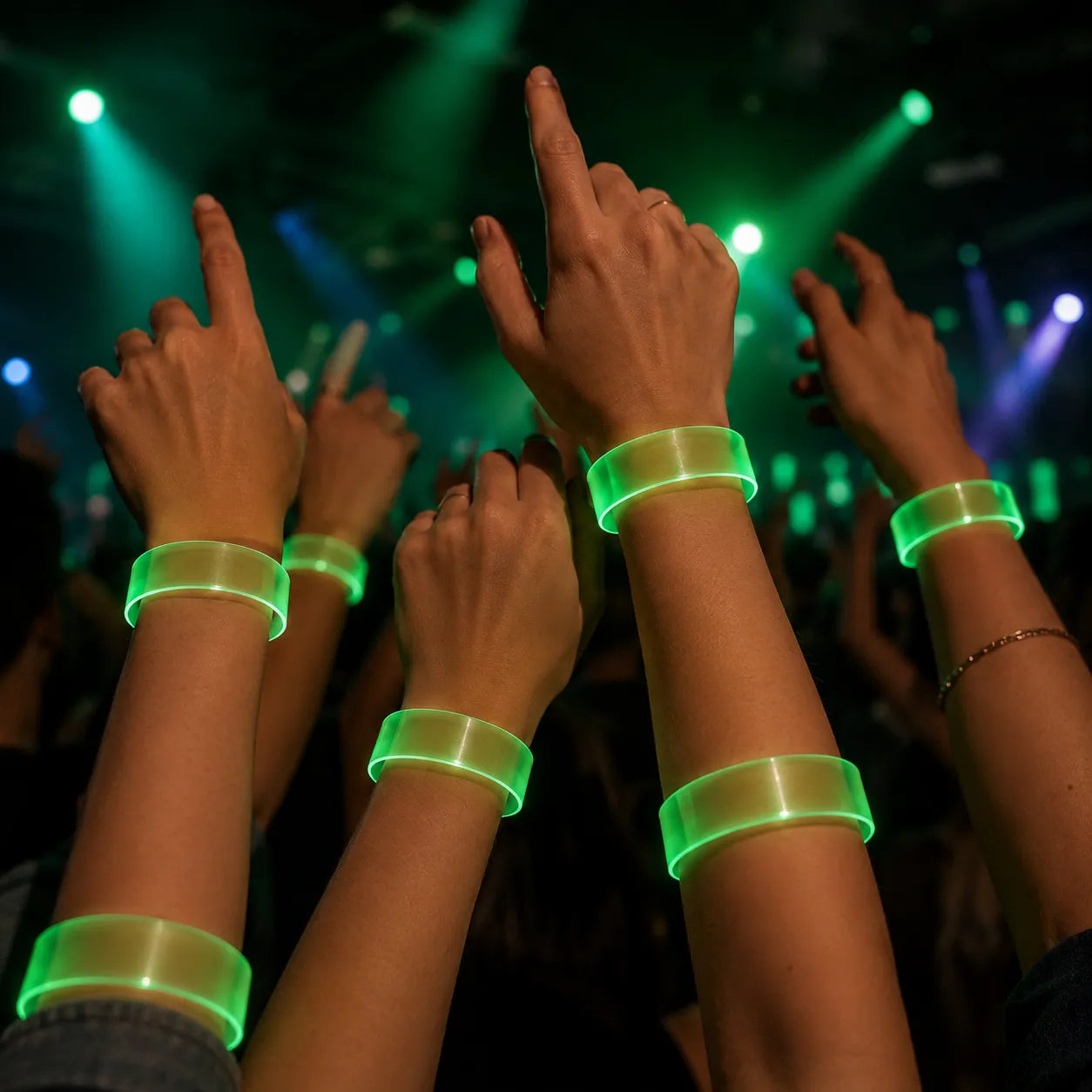 Bracelets Verts LED de Fête Stylé