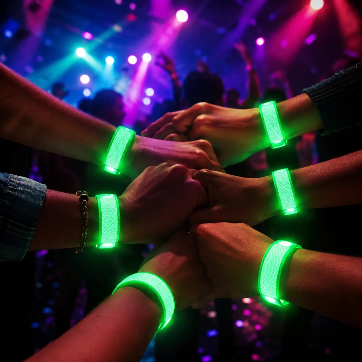 Bracelets Verts Lumineux Clignotants