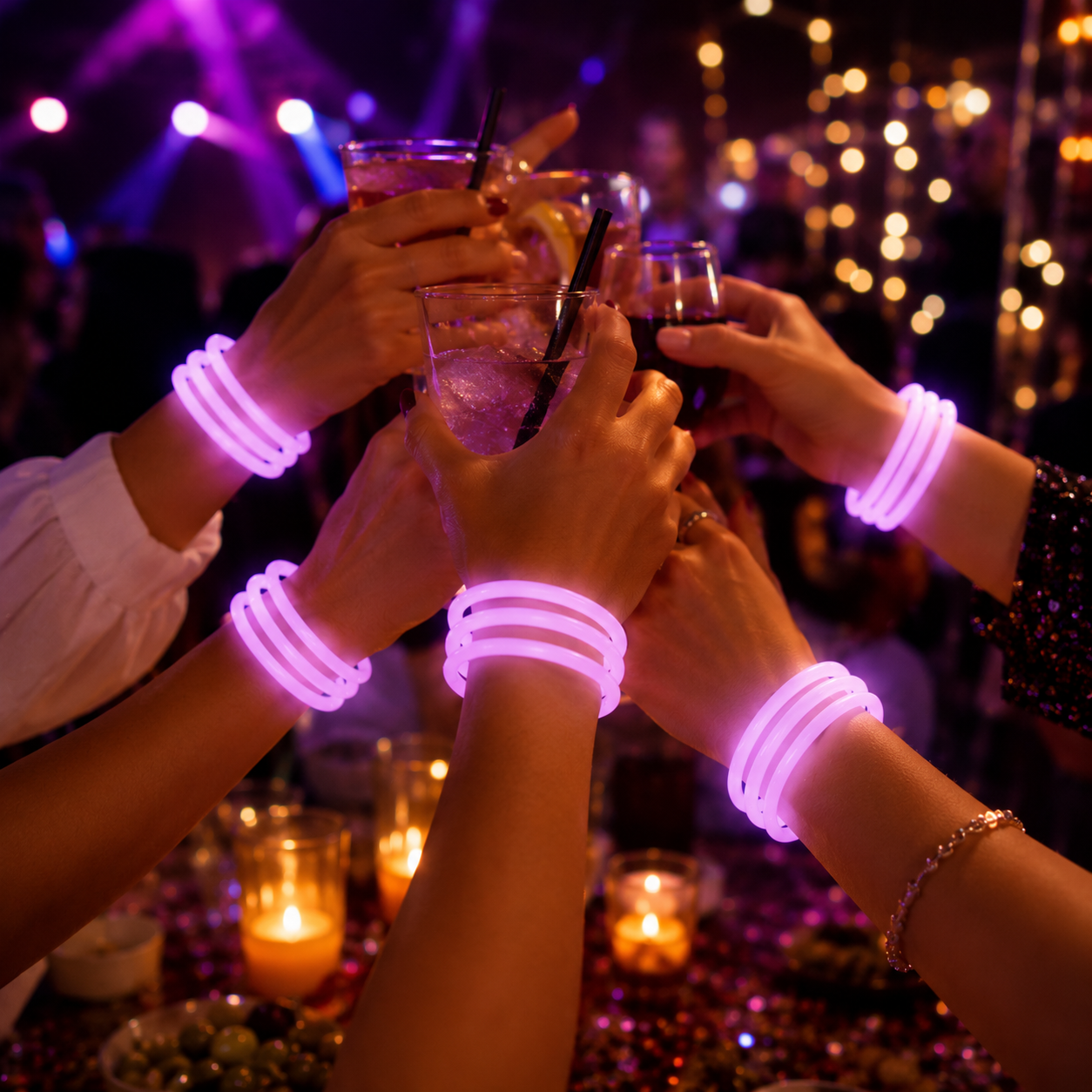  Bracelets Violets Lumineux 