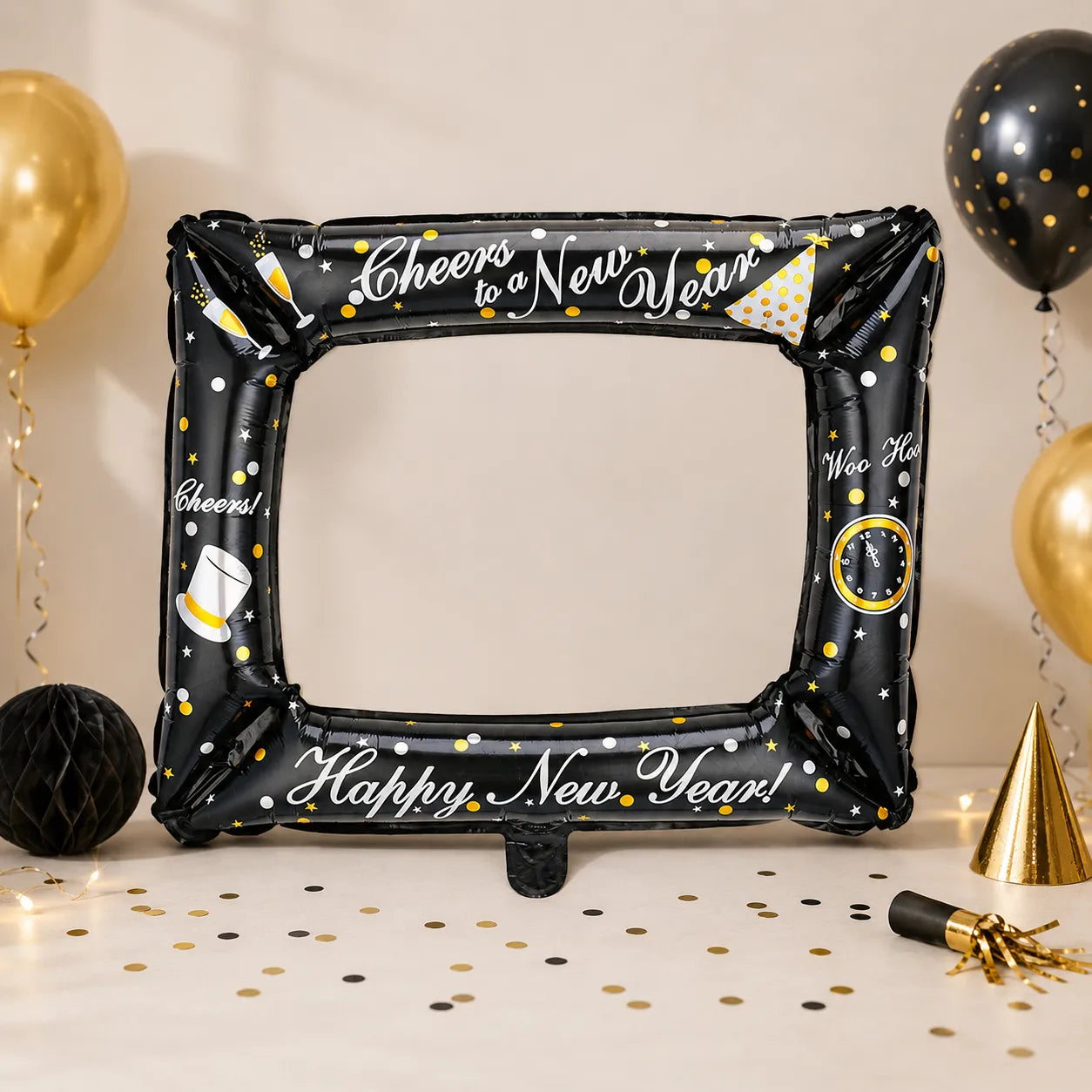 Cadre Photobooth Gonflable Happy New Year Elégant