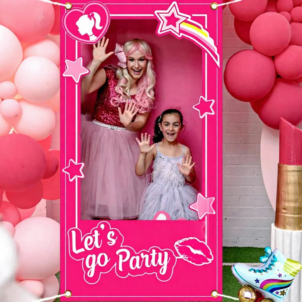 Cadre Photobooth Let’s Go Party Rose Minimaliste