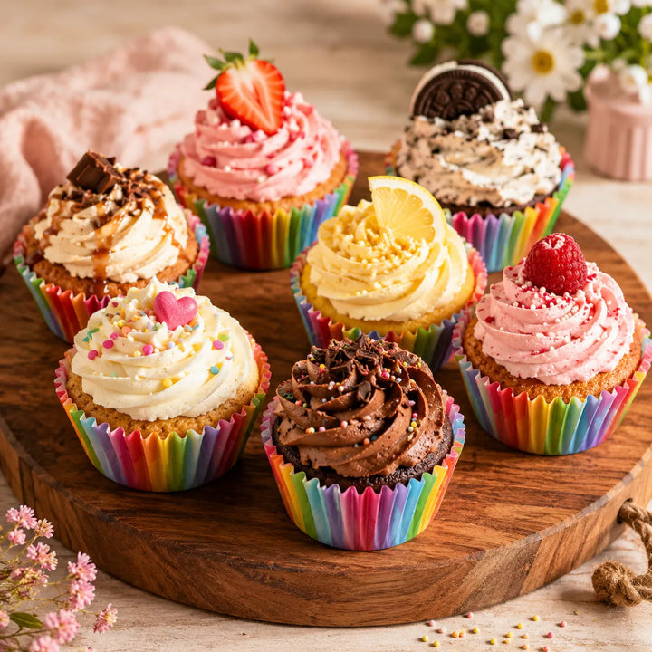 Caissette à Cupcake Arc-en-ciel