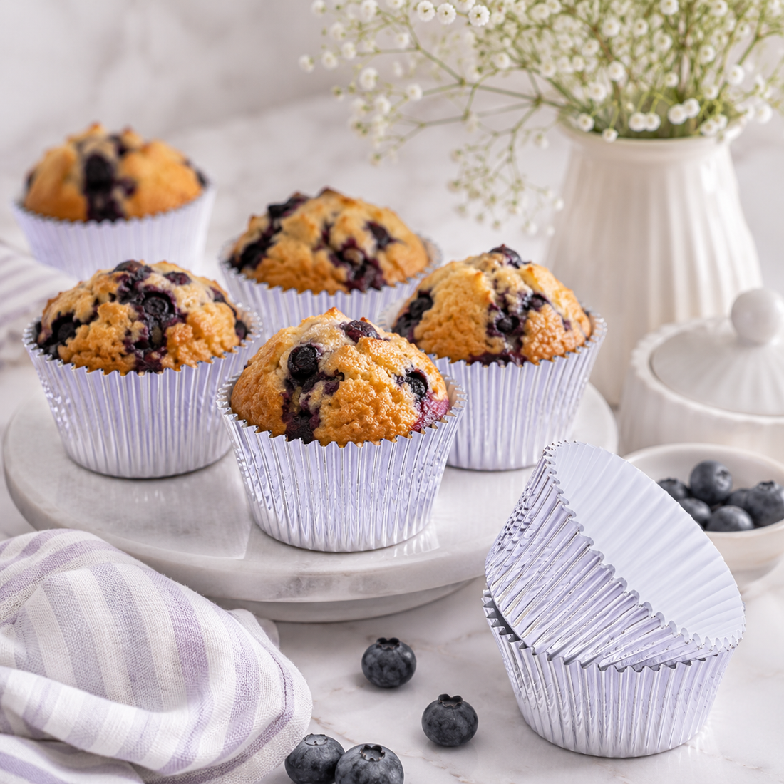 Caissette à Cupcake Argentée Design