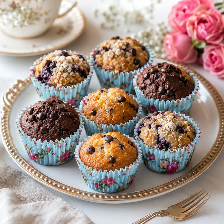 Caissette à Cupcake Bleue Floral