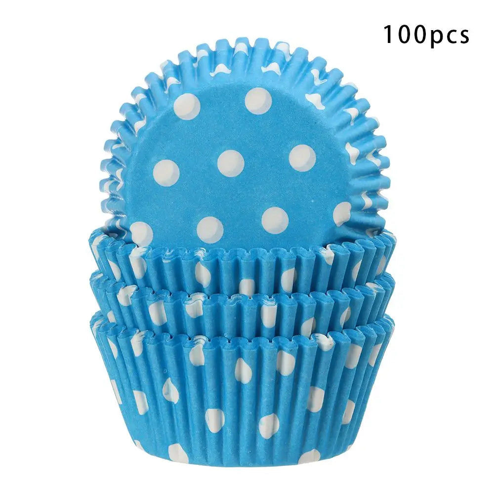 Caissette Cupcake Bleue à Pois Design