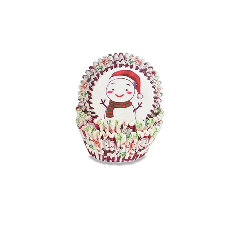 Caissette à Cupcake Bonhomme De Neige hivernale