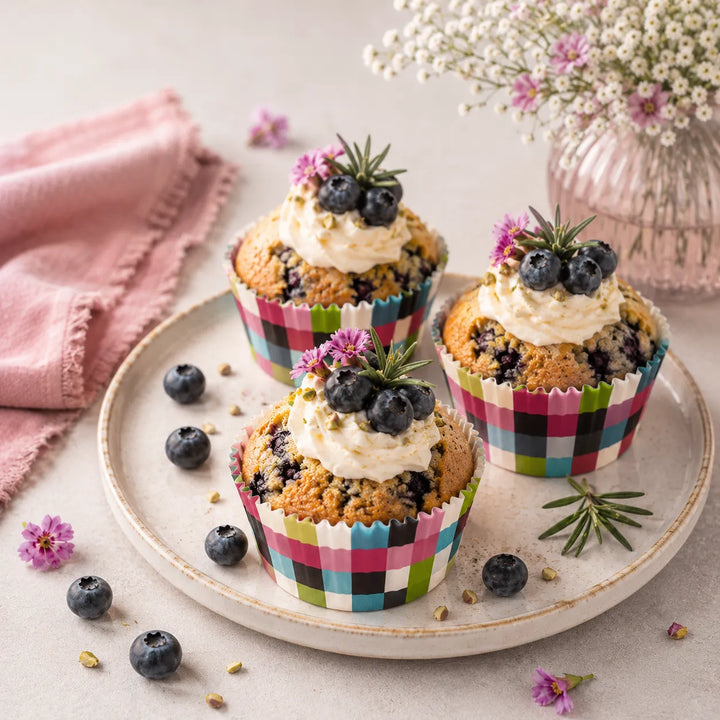 Caissette Cupcake Carreaux Colorés