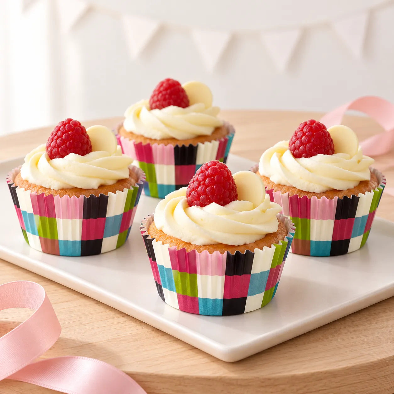 Caissette à Cupcake Carreaux Colorés retro