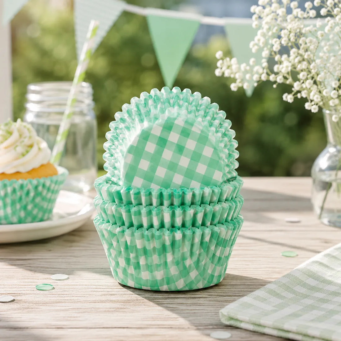 Caissette à Cupcake Carreaux Elégant