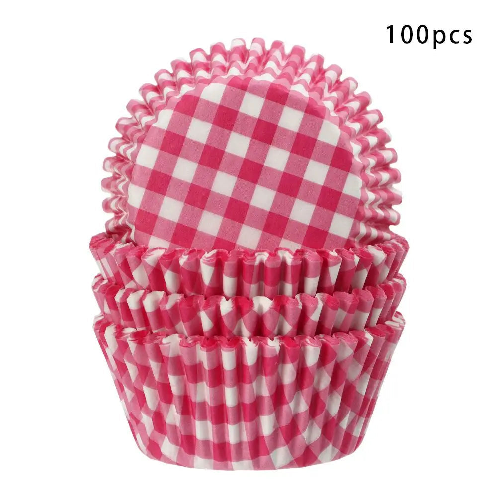 Caissette Cupcake Carreaux Rouge 