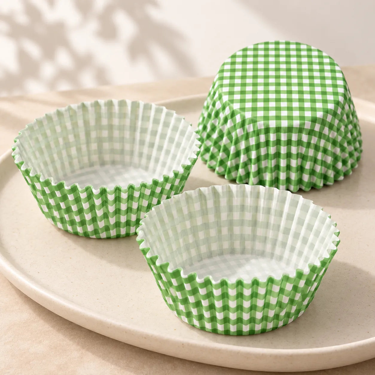 Caissette à Cupcake Carreaux Vert Minimaliste