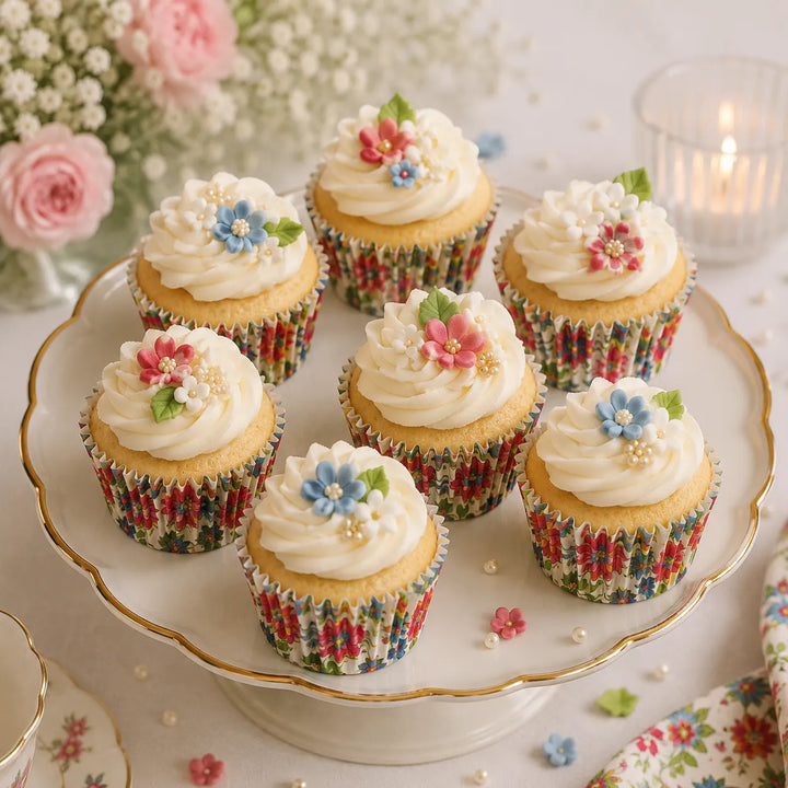 Caissette à Cupcake Colorée Fleurie