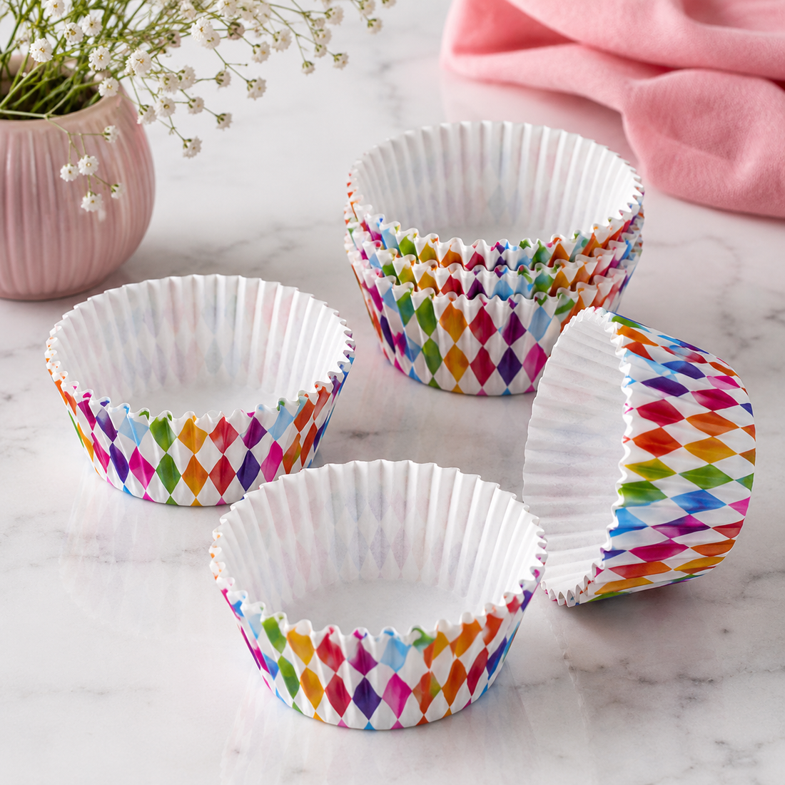 Caissette Cupcake Colorée Géométrique