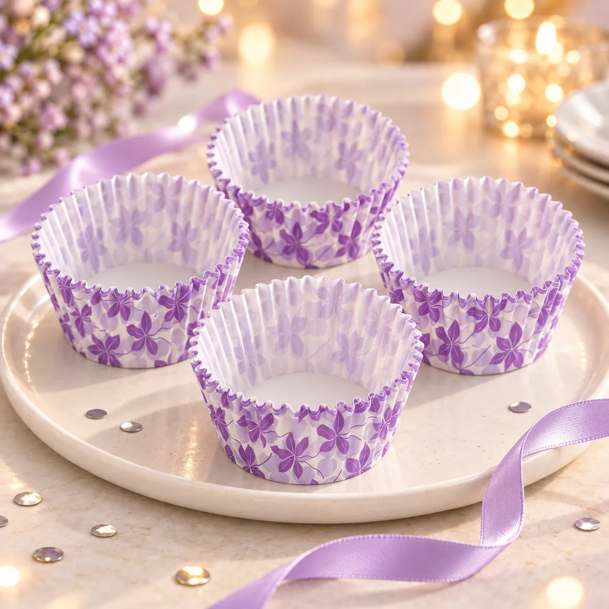 Caissette Cupcake Elégante à Feuillages moderne