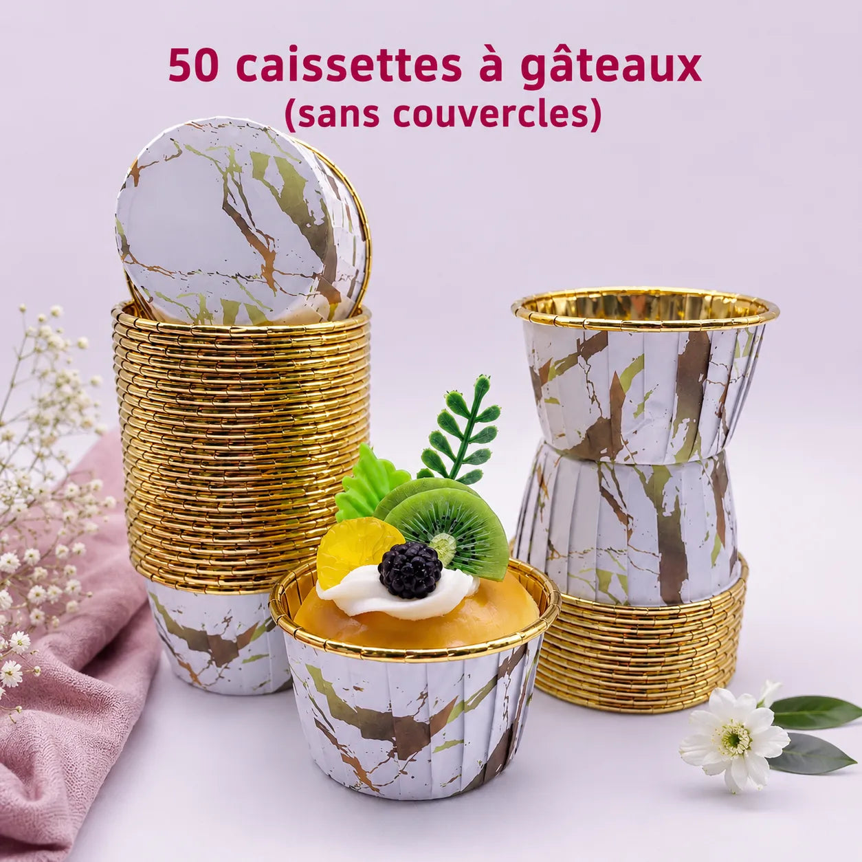 Caissette Cupcake Marbrée chic
