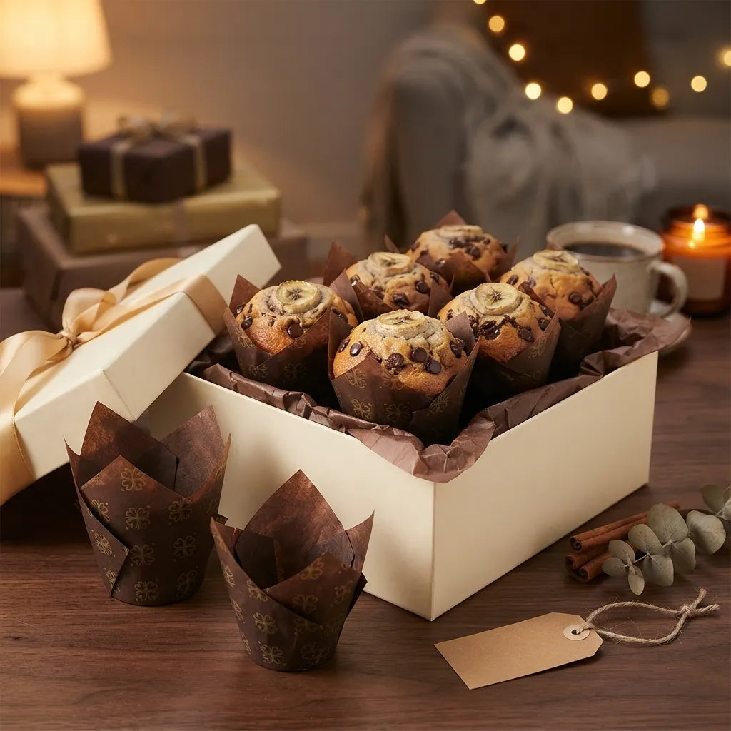 Caissette Cupcake Marron Raffiné Moderne