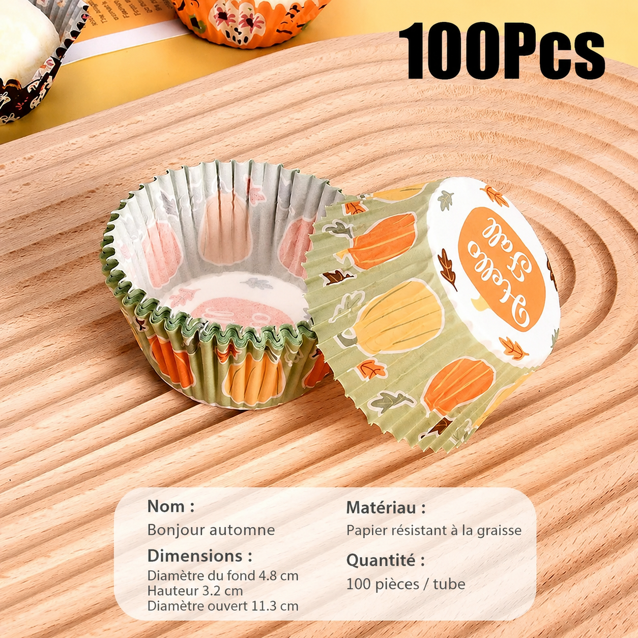 Caissette à Cupcake Motif Citrouilles Caractéristiques