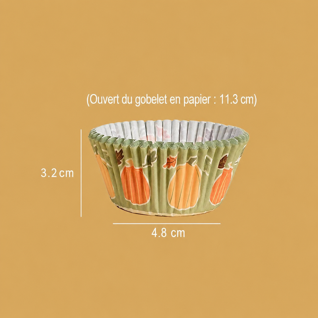 Caissette à Cupcake Motif Citrouilles Dimensions