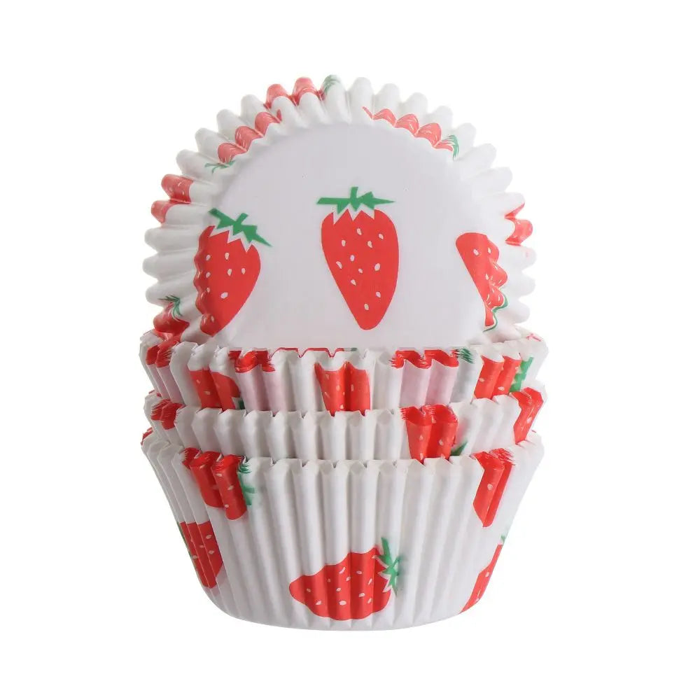 Caissette Cupcake Motif Fraise festif