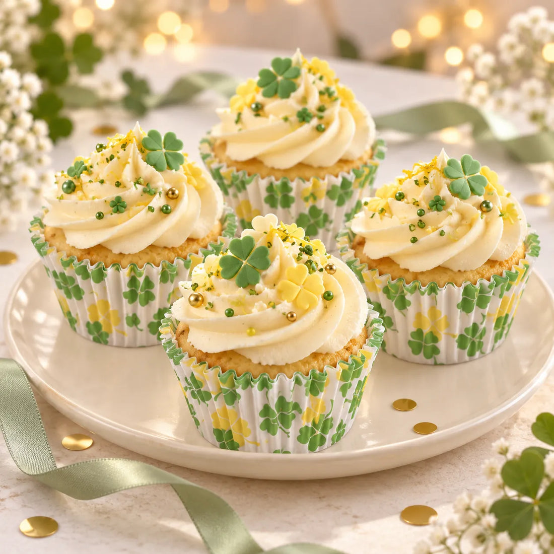 Caissette Cupcake Motif Trèfle original