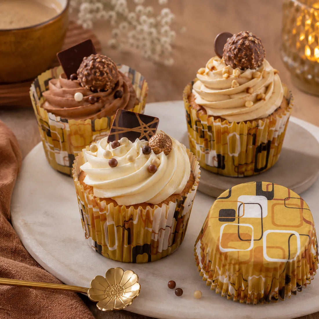 Caissette à Cupcake à Motifs Géométriques