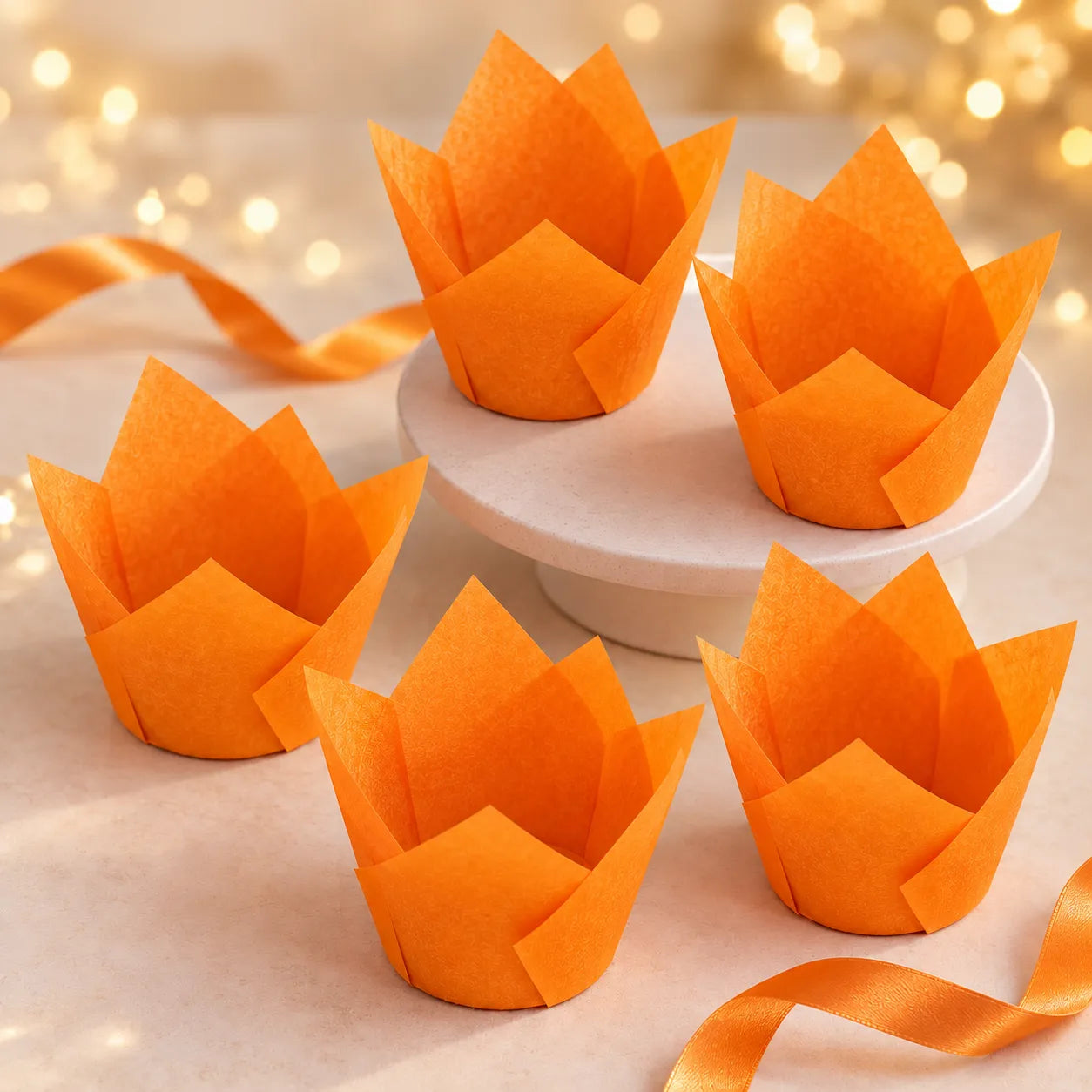 Caissette Cupcake Orange Vif moderne
