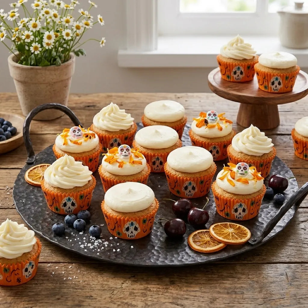 Caissette à Cupcake Orange crânes Résistant