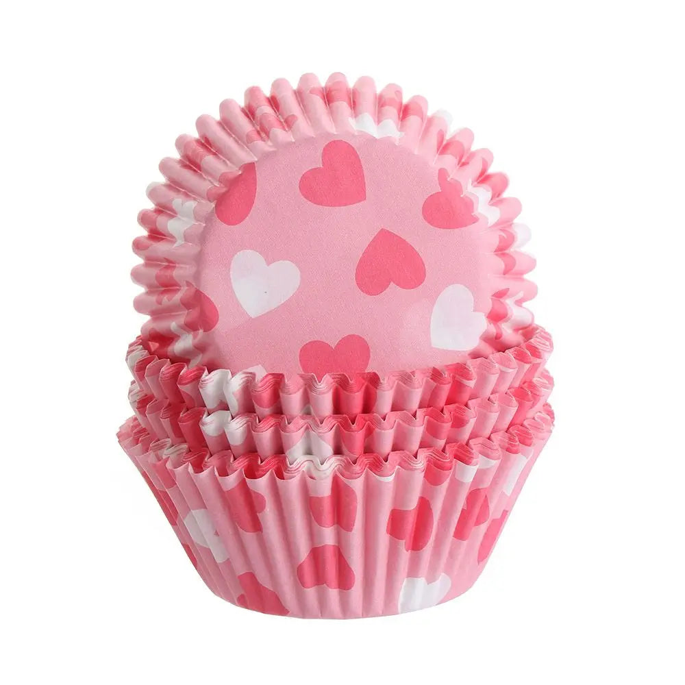 Caissette Cupcake Rose à Coeurs tendre